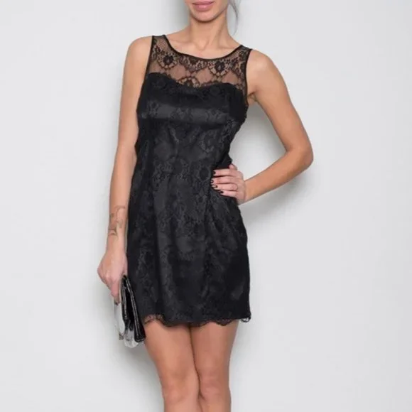 A/X Armani Exchange Lace Mini Dress Black